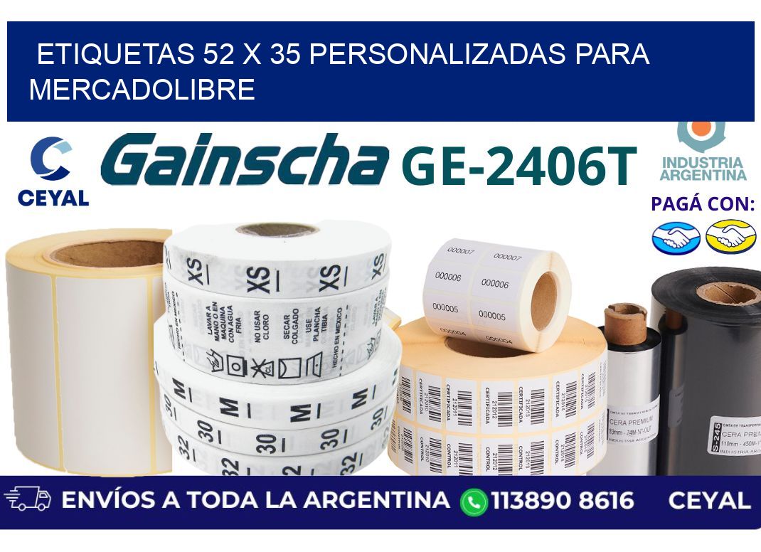 etiquetas 52 x 35 personalizadas para mercadolibre