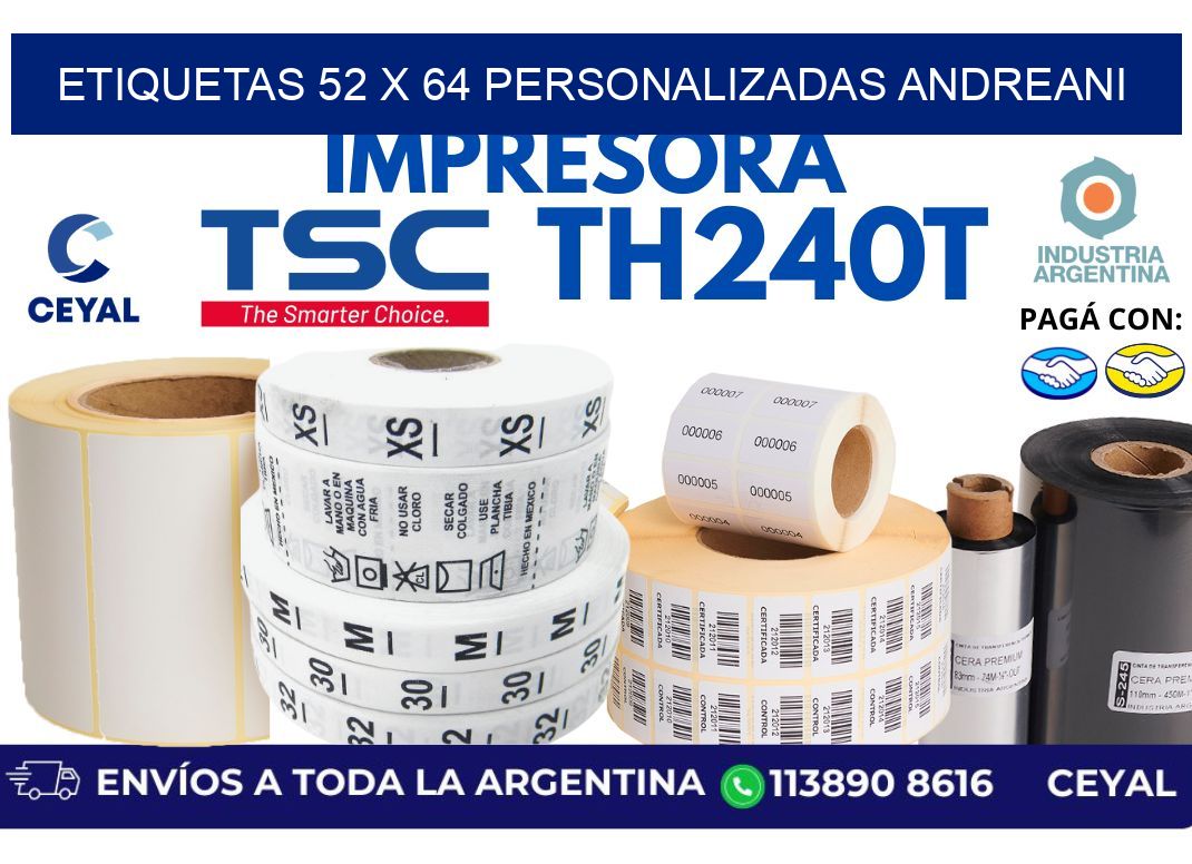 etiquetas 52 x 64 personalizadas andreani