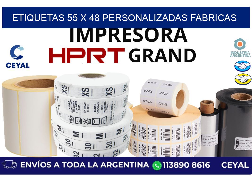 etiquetas 55 x 48 personalizadas fabricas