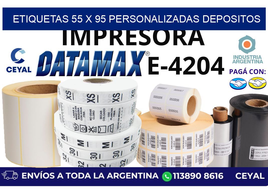 etiquetas 55 x 95 personalizadas depositos