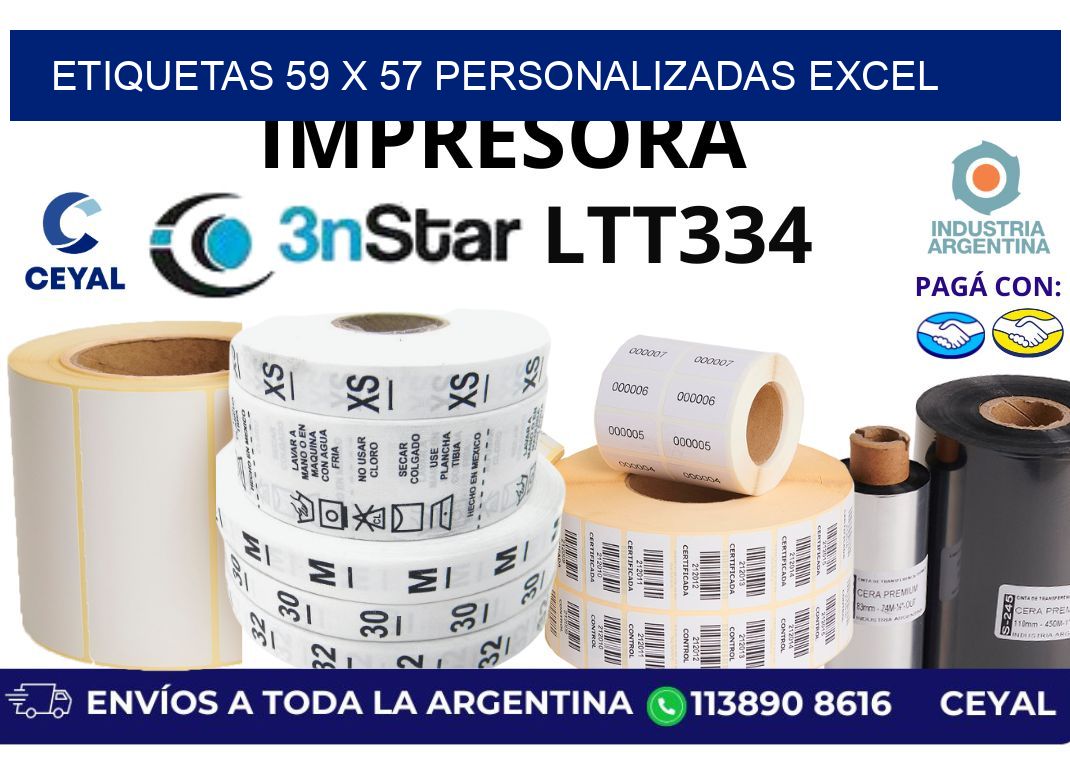 etiquetas 59 x 57 personalizadas excel