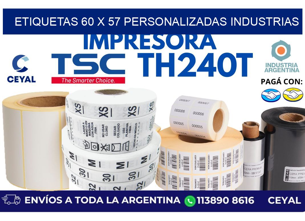 etiquetas 60 x 57 personalizadas industrias