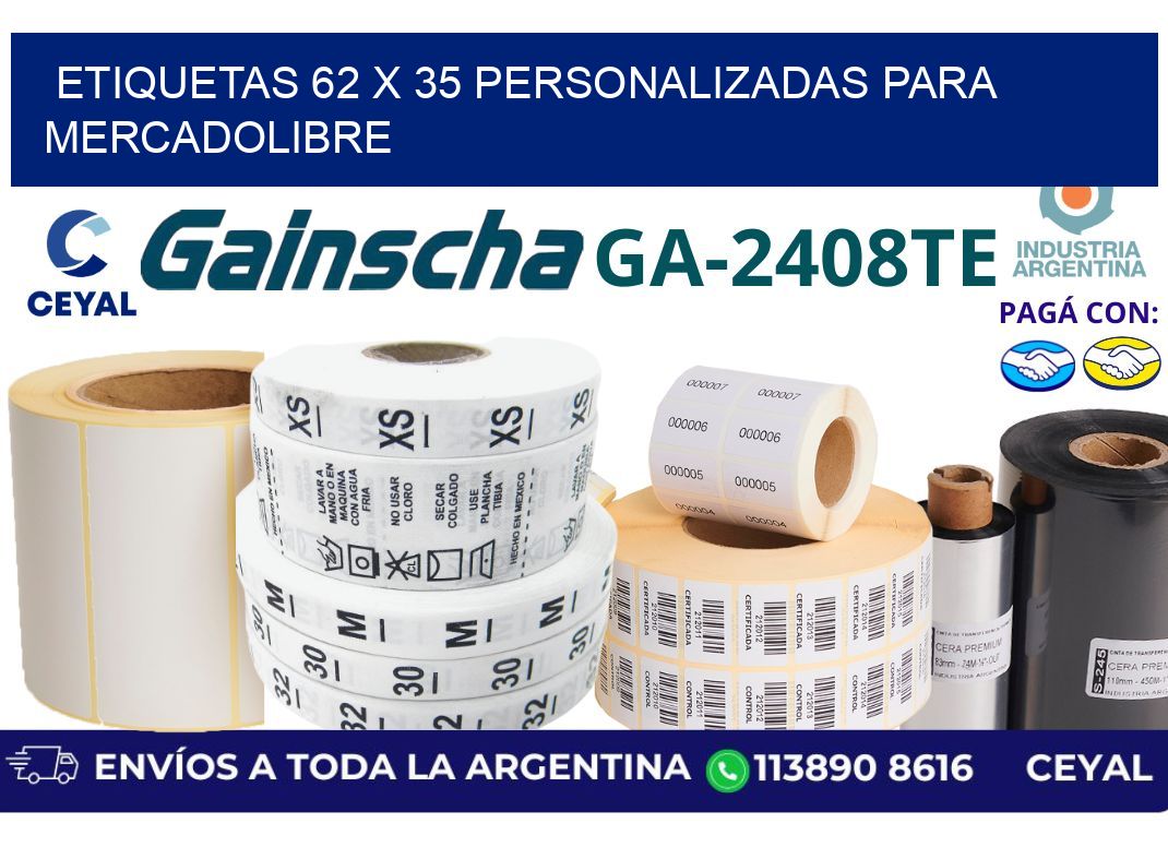 etiquetas 62 x 35 personalizadas para mercadolibre