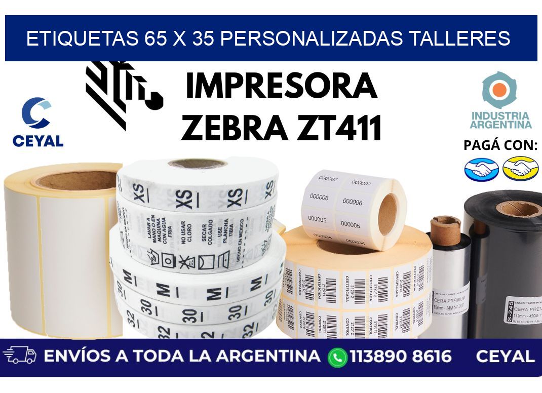 etiquetas 65 x 35 personalizadas talleres
