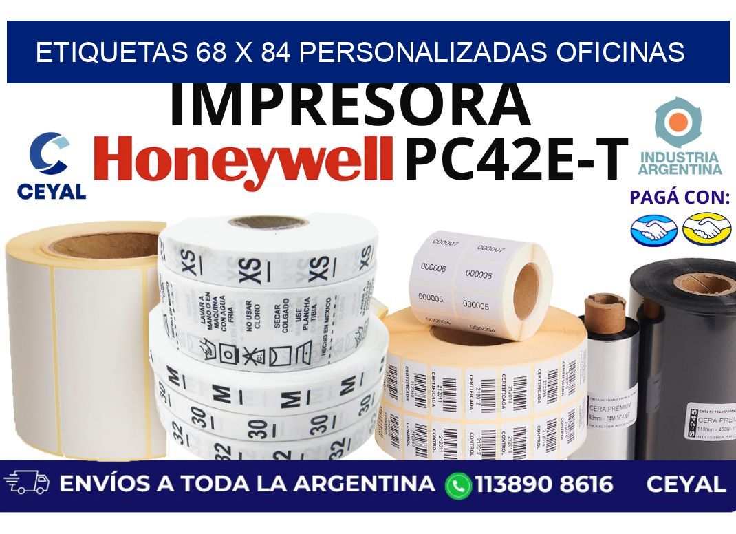 etiquetas 68 x 84 personalizadas oficinas
