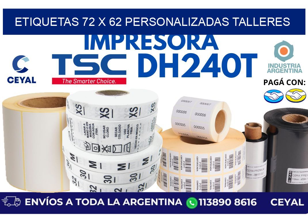 etiquetas 72 x 62 personalizadas talleres