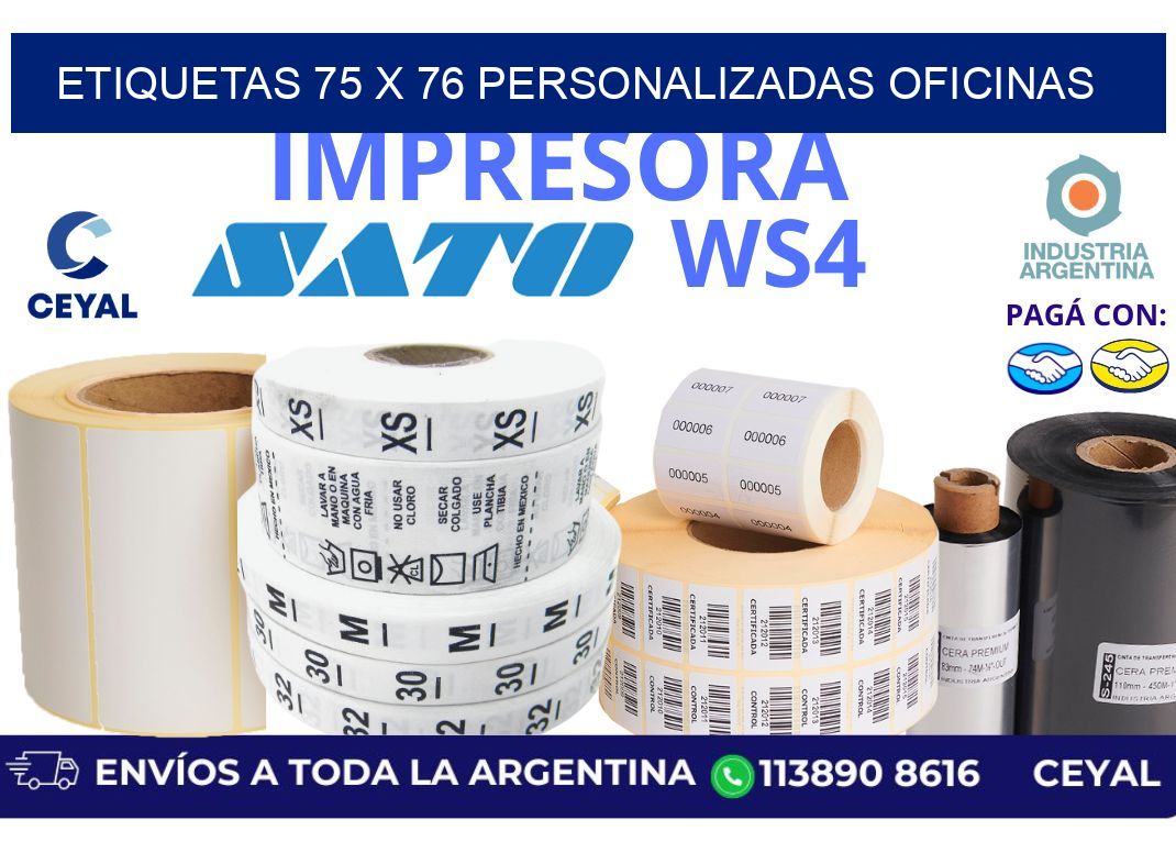 etiquetas 75 x 76 personalizadas oficinas