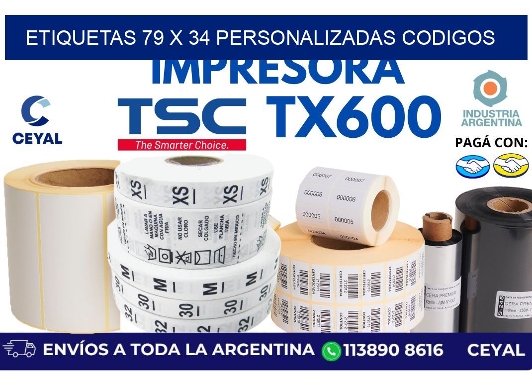 etiquetas 79 x 34 personalizadas codigos