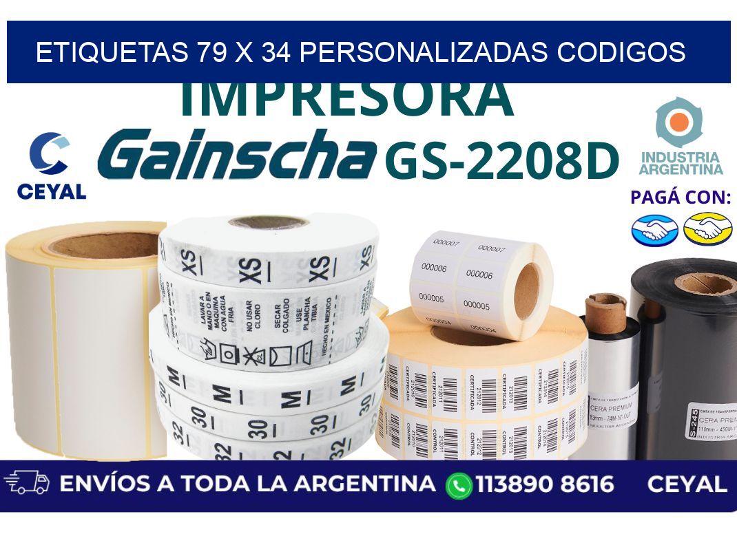 etiquetas 79 x 34 personalizadas codigos