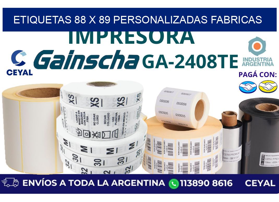etiquetas 88 x 89 personalizadas fabricas