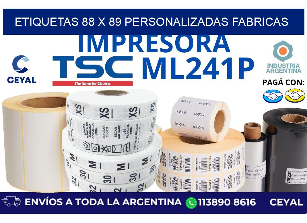 etiquetas 88 x 89 personalizadas fabricas