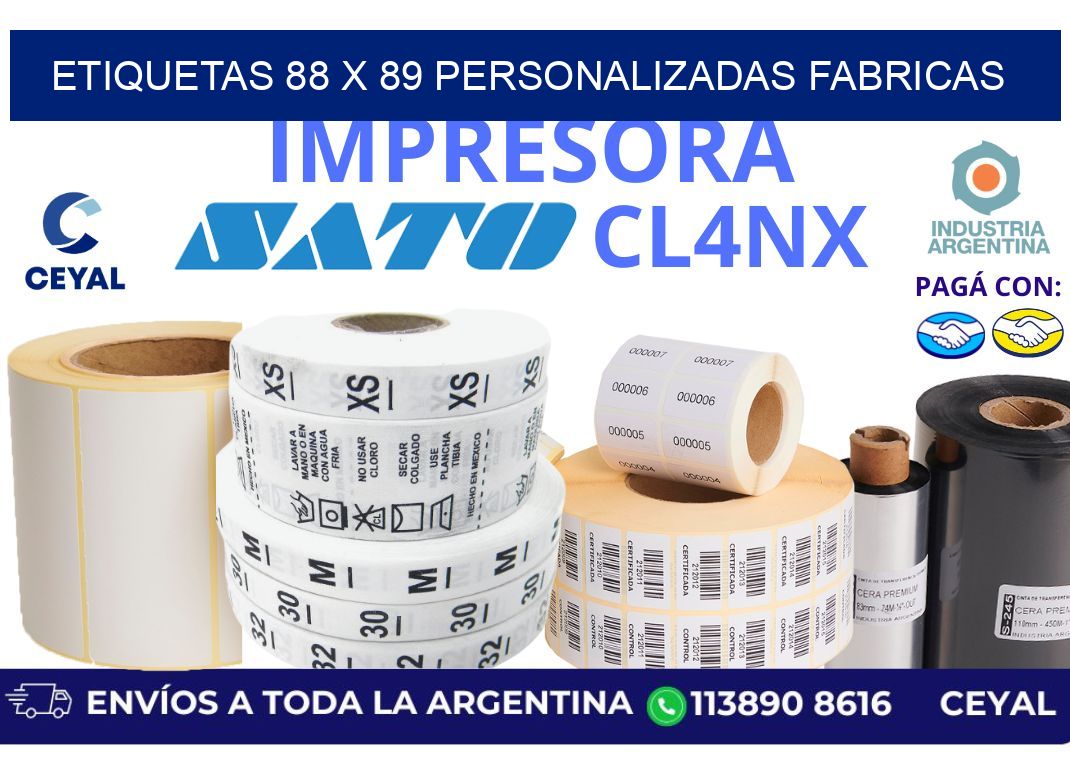 etiquetas 88 x 89 personalizadas fabricas