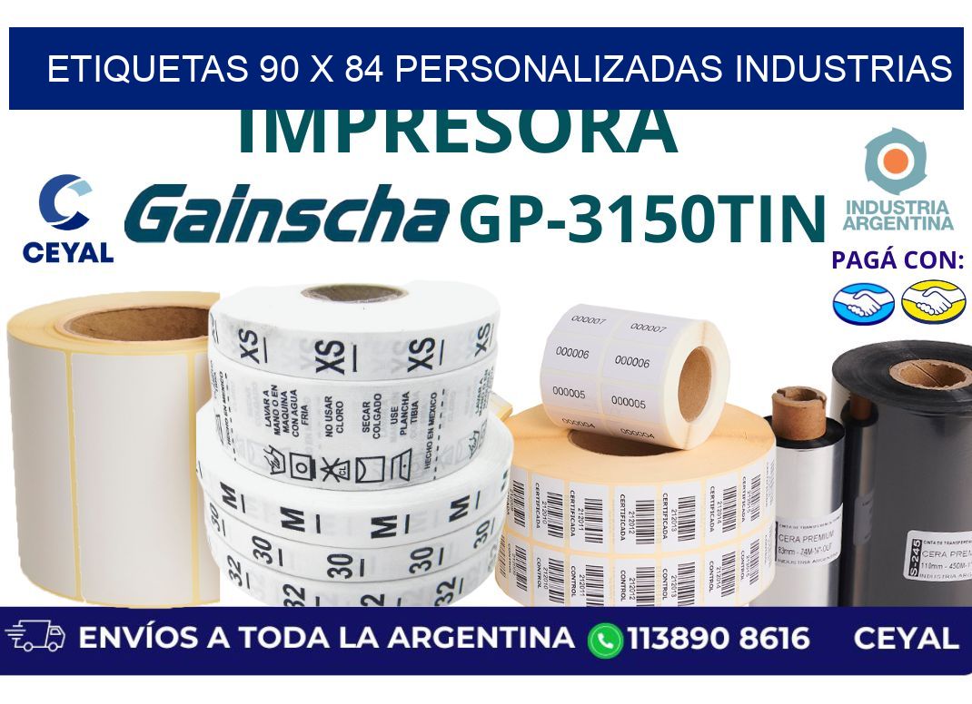 etiquetas 90 x 84 personalizadas industrias