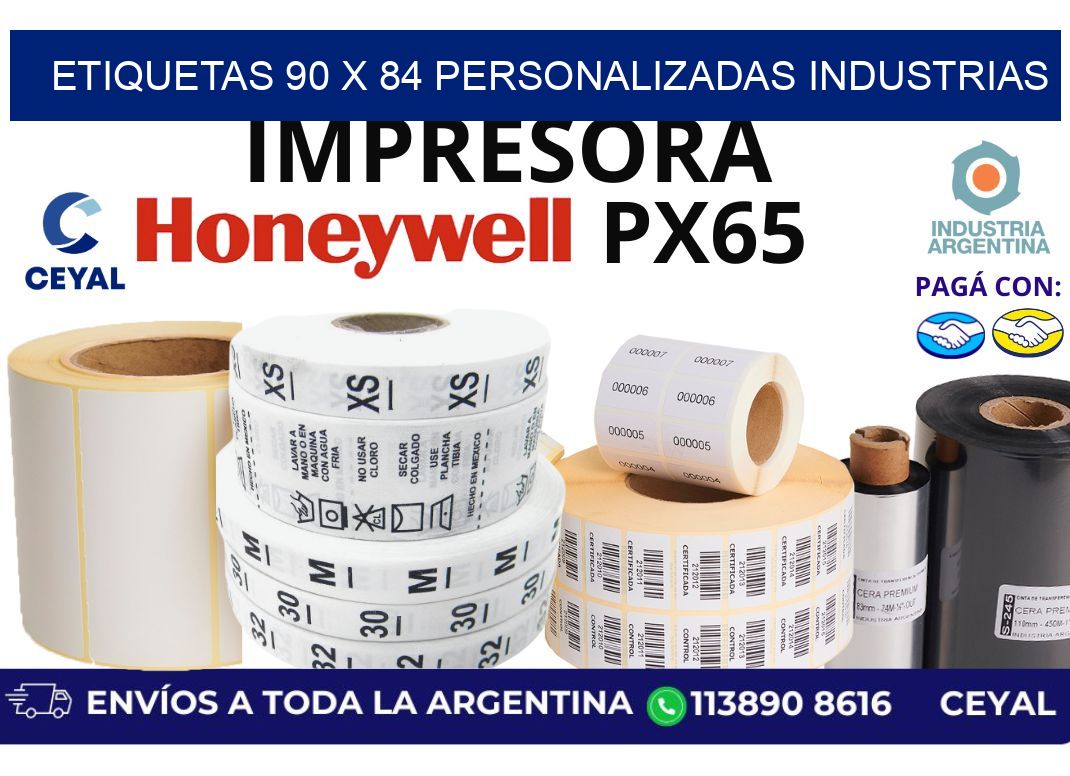 etiquetas 90 x 84 personalizadas industrias