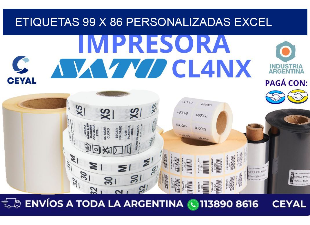 etiquetas 99 x 86 personalizadas excel