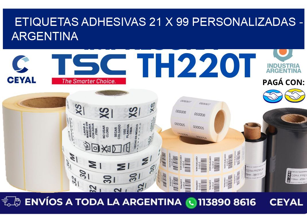 etiquetas adhesivas 21 x 99 personalizadas - Argentina