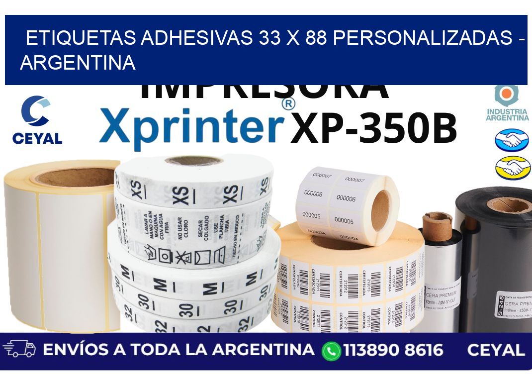 etiquetas adhesivas 33 x 88 personalizadas – Argentina