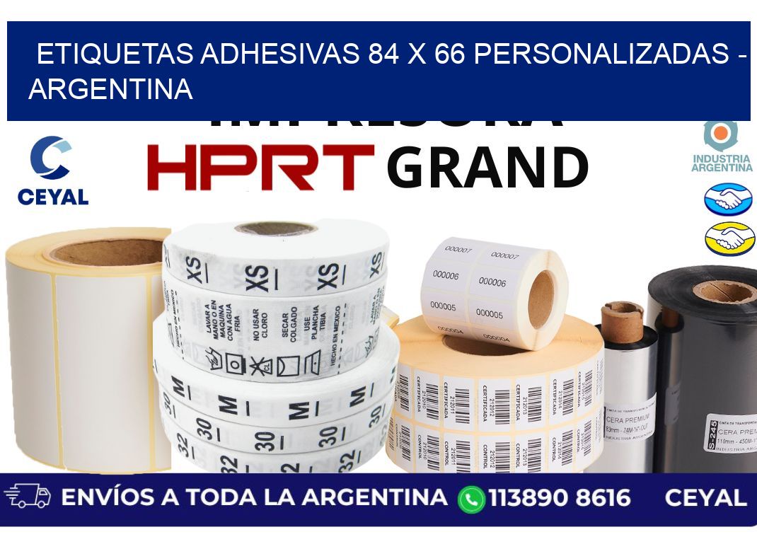etiquetas adhesivas 84 x 66 personalizadas - Argentina
