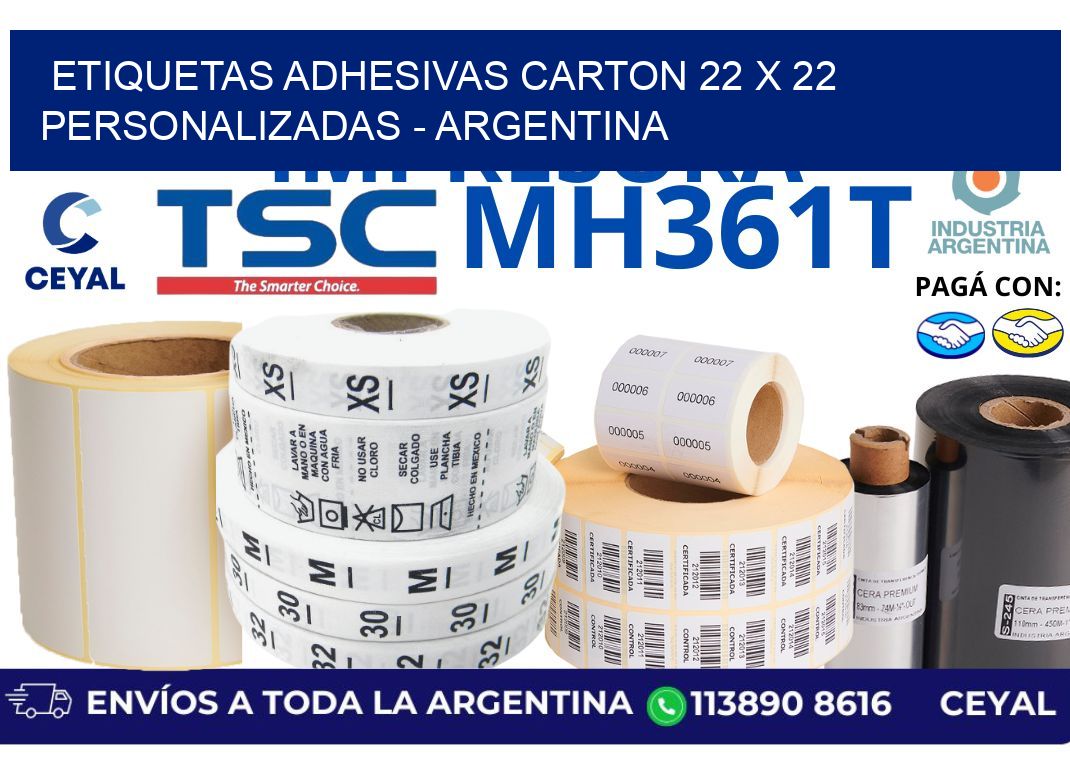 etiquetas adhesivas carton 22 x 22 personalizadas – Argentina