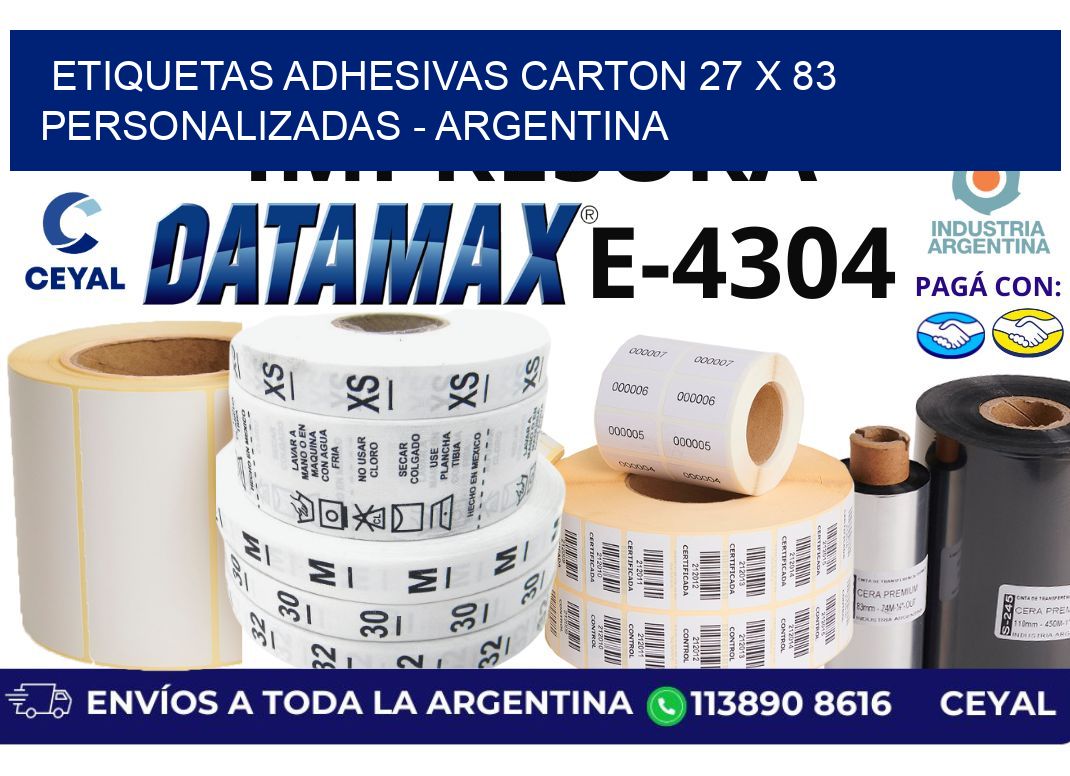 etiquetas adhesivas carton 27 x 83 personalizadas - Argentina