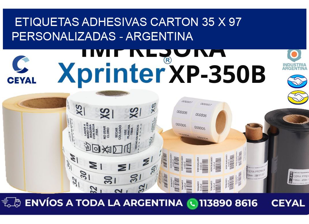 etiquetas adhesivas carton 35 x 97 personalizadas - Argentina