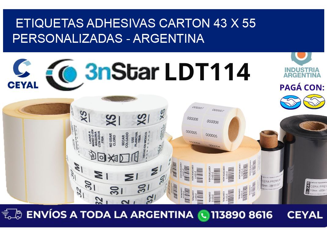 etiquetas adhesivas carton 43 x 55 personalizadas – Argentina