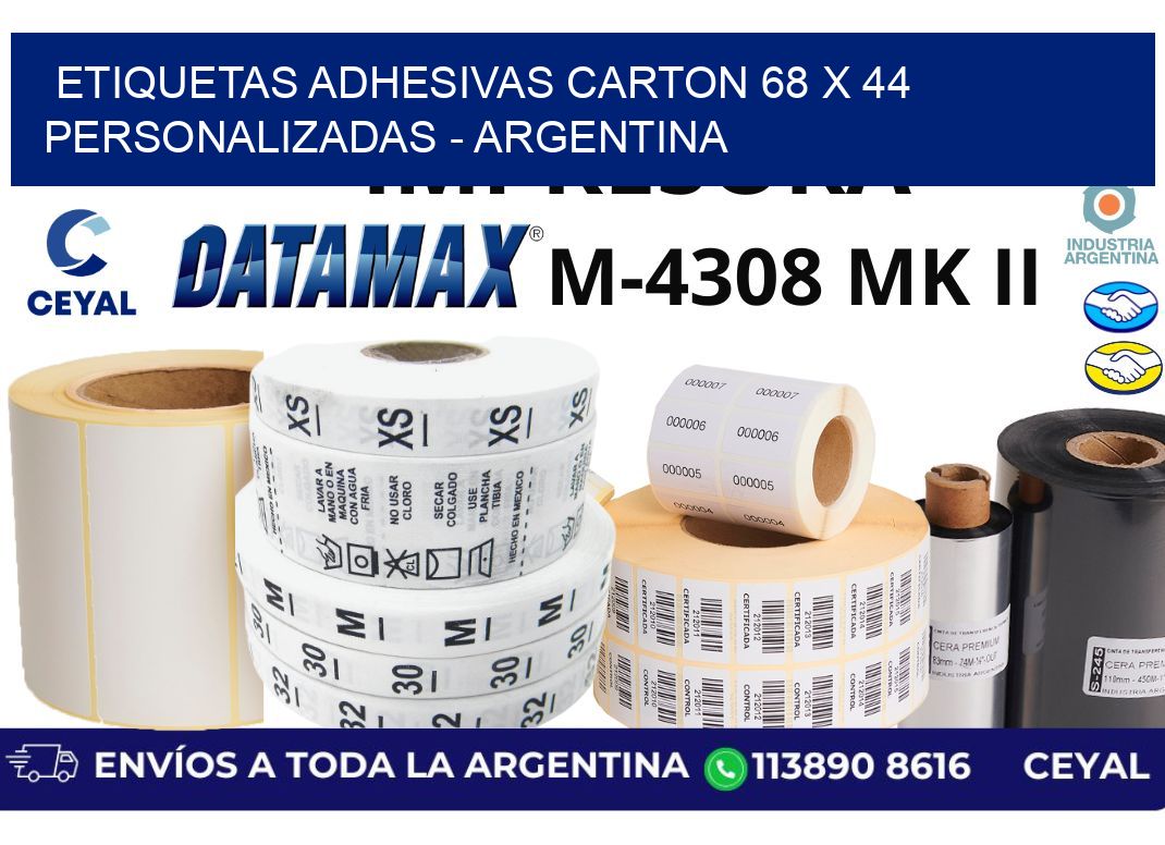 etiquetas adhesivas carton 68 x 44 personalizadas - Argentina