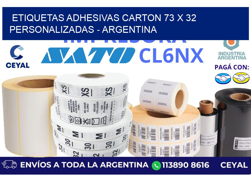 etiquetas adhesivas carton 73 x 32 personalizadas - Argentina