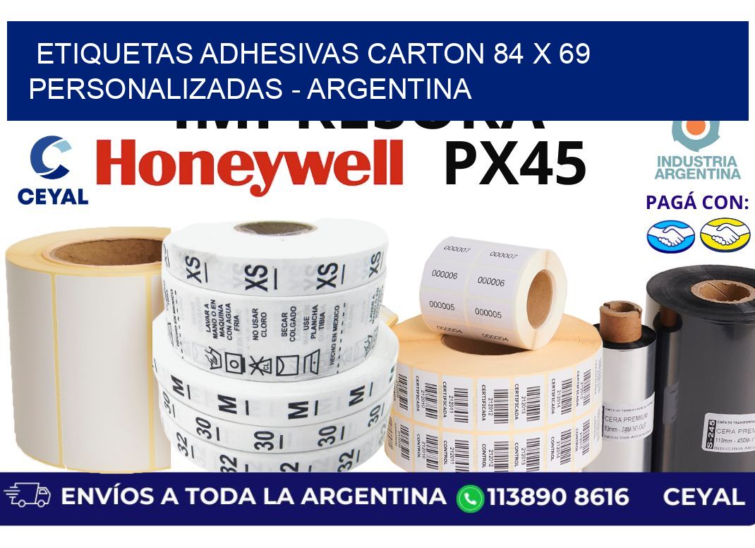 etiquetas adhesivas carton 84 x 69 personalizadas – Argentina