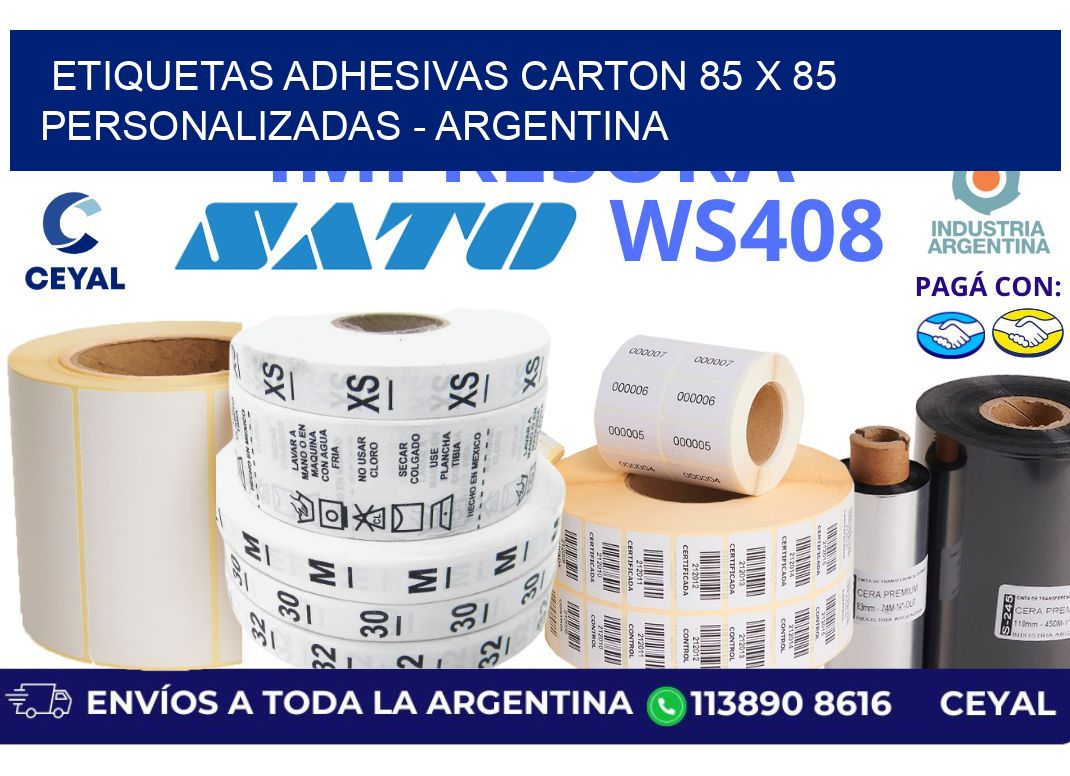 etiquetas adhesivas carton 85 x 85 personalizadas - Argentina