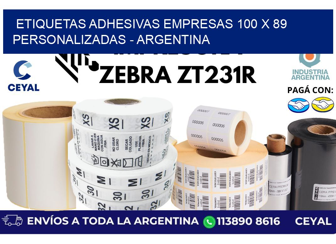 etiquetas adhesivas empresas 100 x 89 personalizadas - Argentina