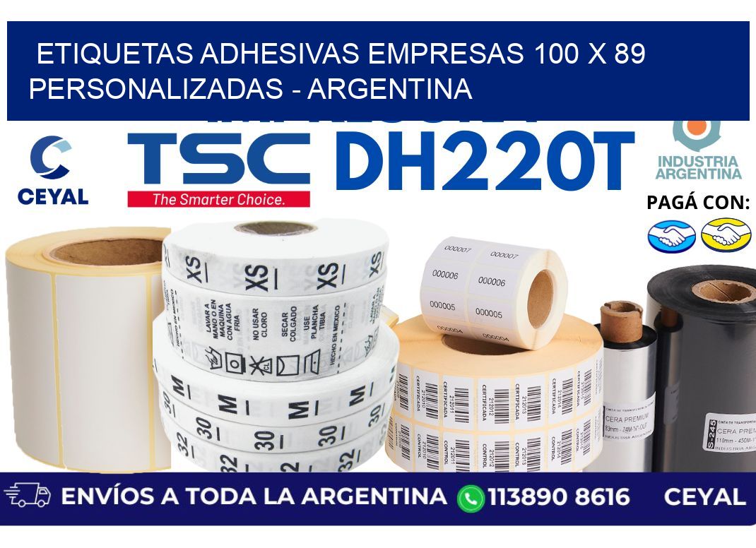 etiquetas adhesivas empresas 100 x 89 personalizadas – Argentina