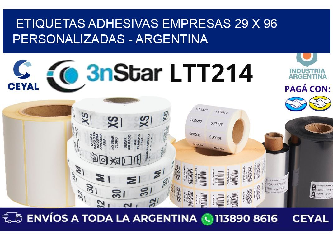 etiquetas adhesivas empresas 29 x 96 personalizadas – Argentina