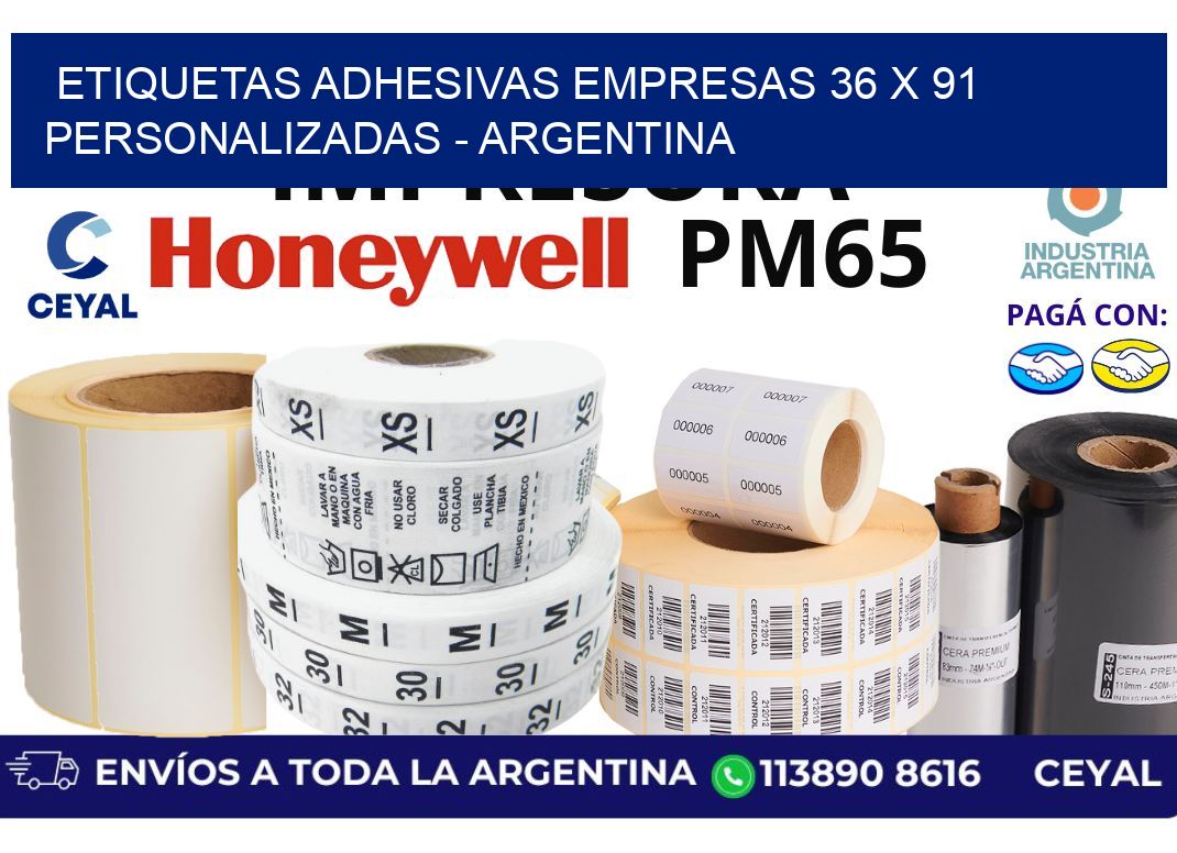 etiquetas adhesivas empresas 36 x 91 personalizadas - Argentina