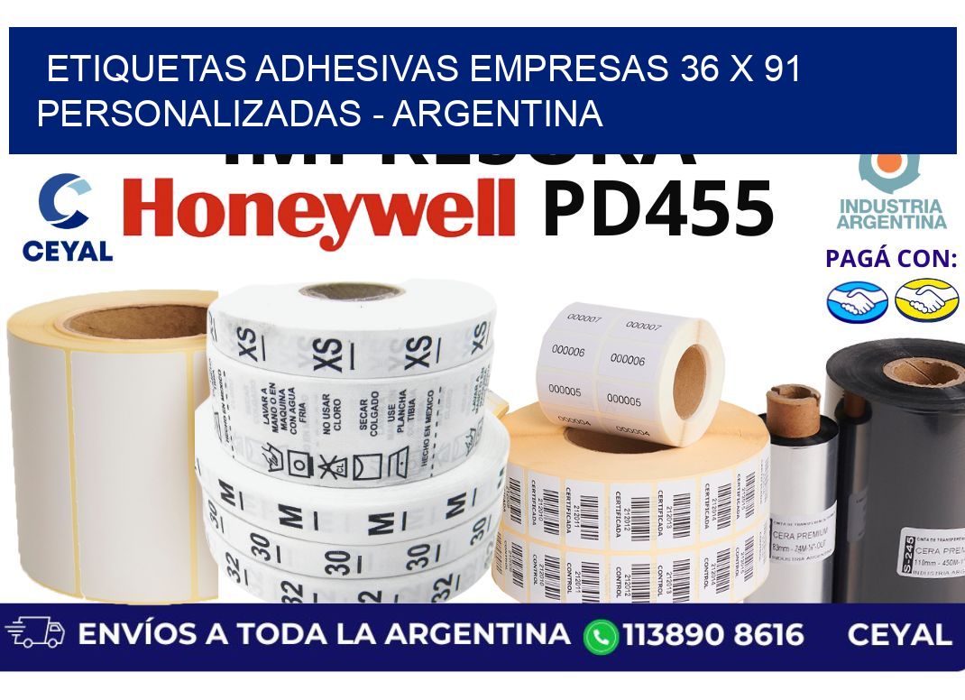 etiquetas adhesivas empresas 36 x 91 personalizadas - Argentina