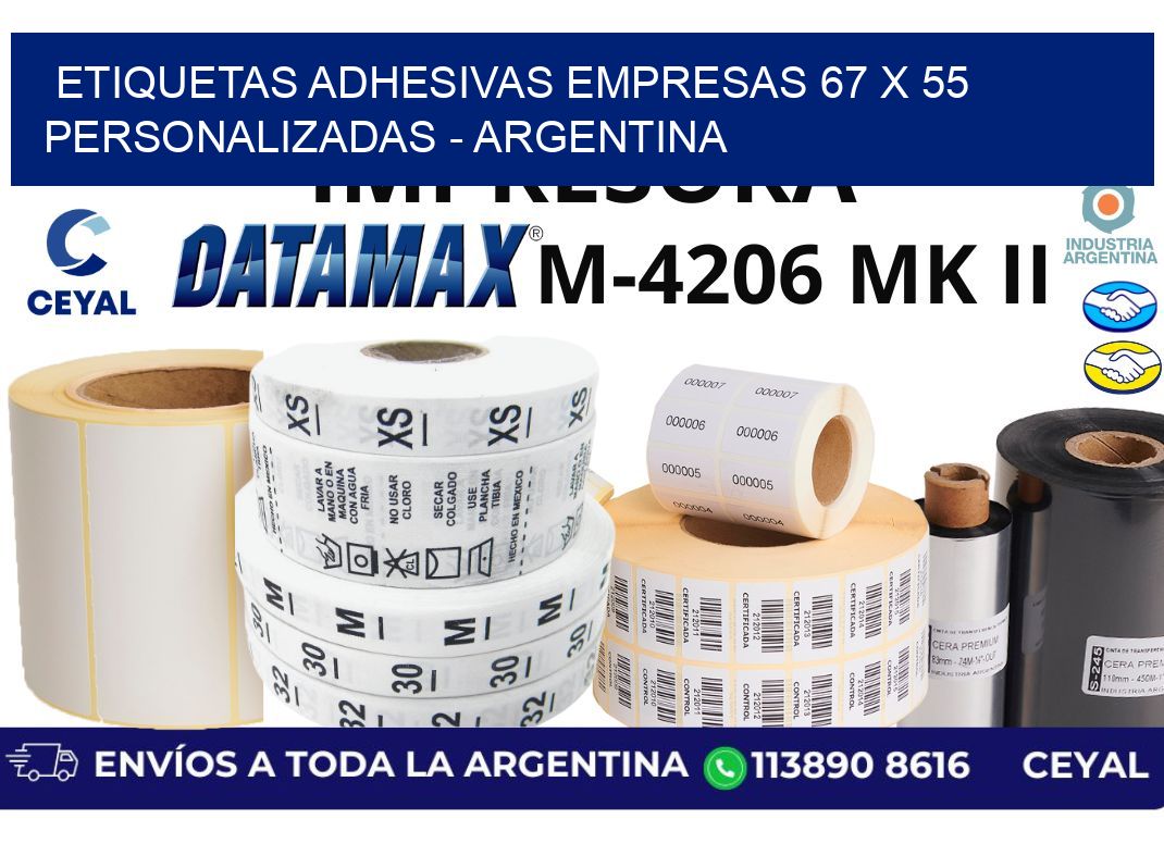 etiquetas adhesivas empresas 67 x 55 personalizadas - Argentina