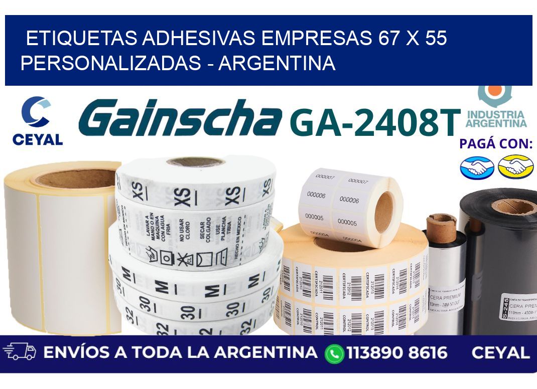 etiquetas adhesivas empresas 67 x 55 personalizadas – Argentina