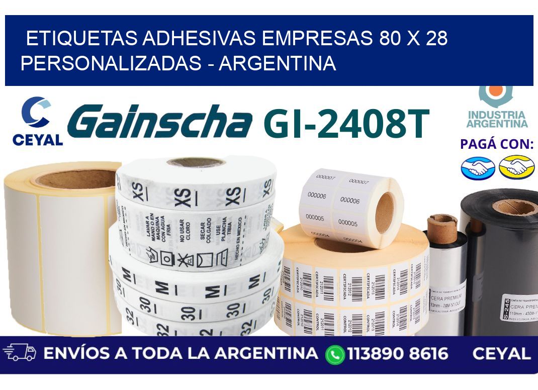 etiquetas adhesivas empresas 80 x 28 personalizadas - Argentina