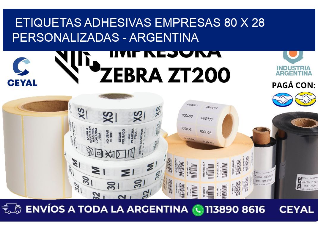 etiquetas adhesivas empresas 80 x 28 personalizadas – Argentina