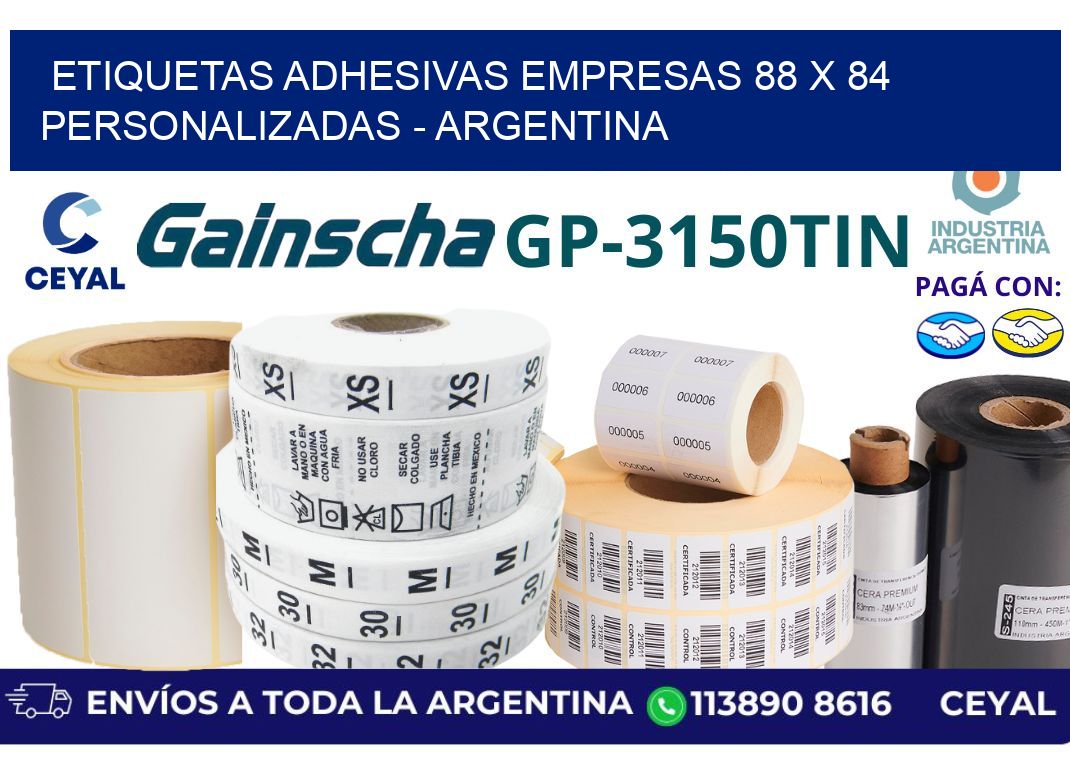 etiquetas adhesivas empresas 88 x 84 personalizadas - Argentina