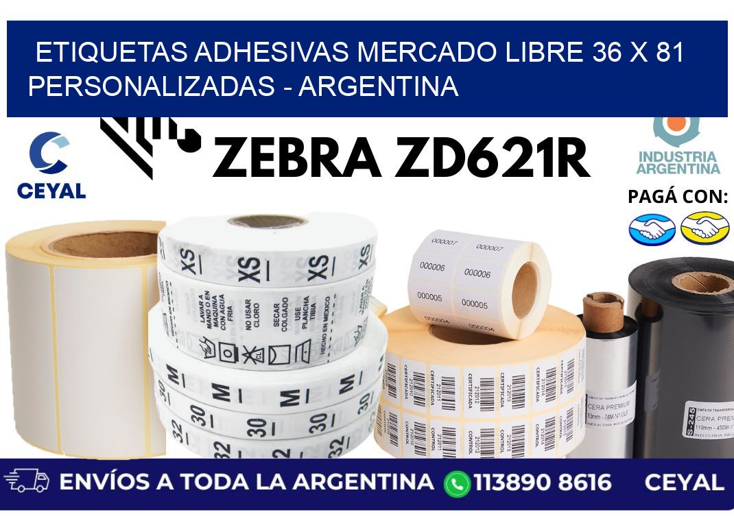 etiquetas adhesivas mercado libre 36 x 81 personalizadas – Argentina