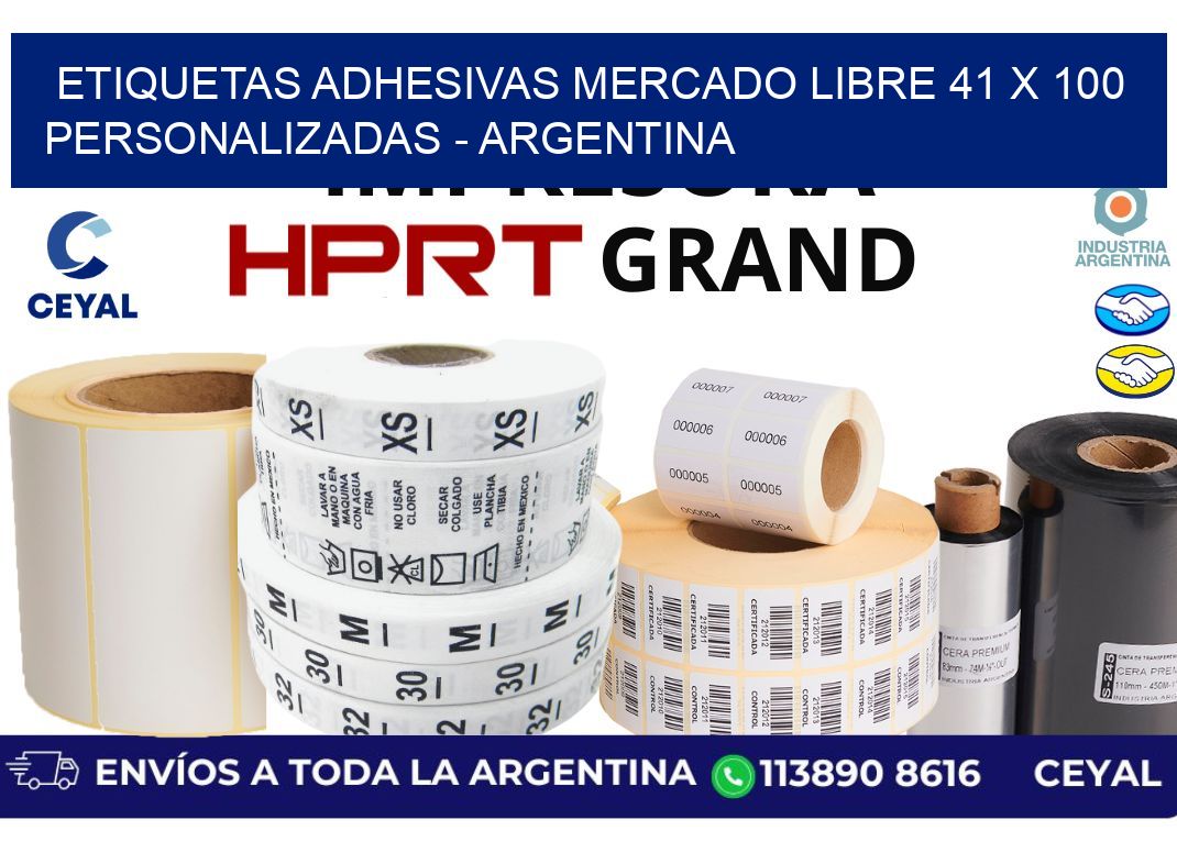 etiquetas adhesivas mercado libre 41 x 100 personalizadas – Argentina