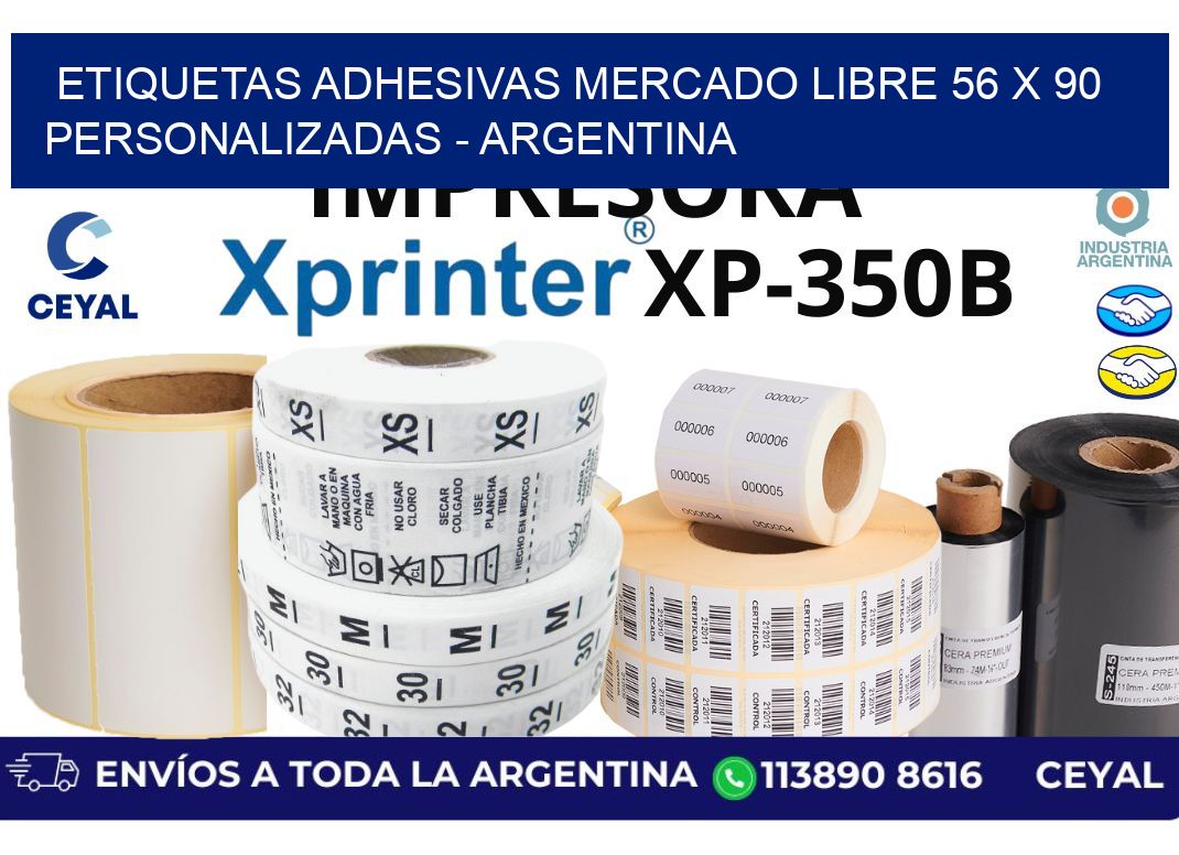 etiquetas adhesivas mercado libre 56 x 90 personalizadas - Argentina