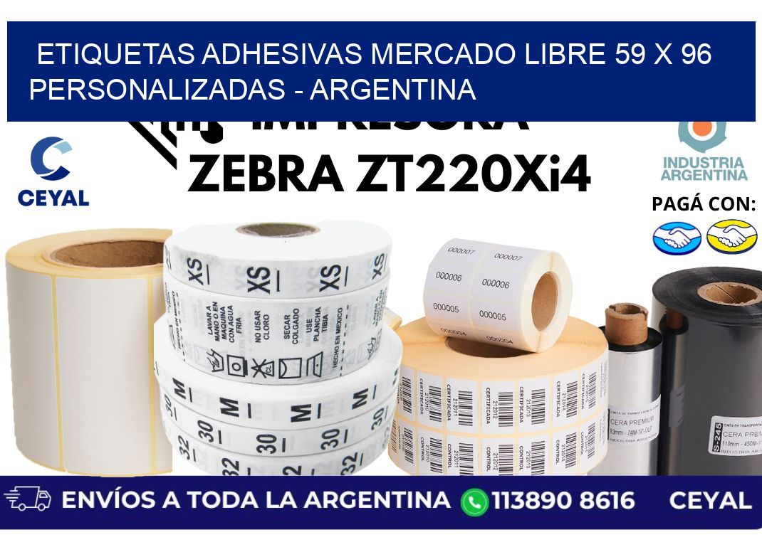etiquetas adhesivas mercado libre 59 x 96 personalizadas - Argentina