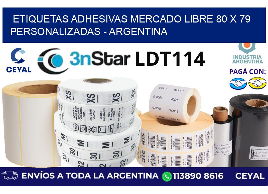 etiquetas adhesivas mercado libre 80 x 79 personalizadas – Argentina