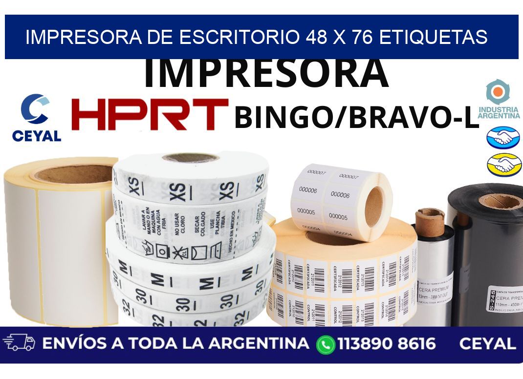 impresora de escritorio 48 x 76 etiquetas