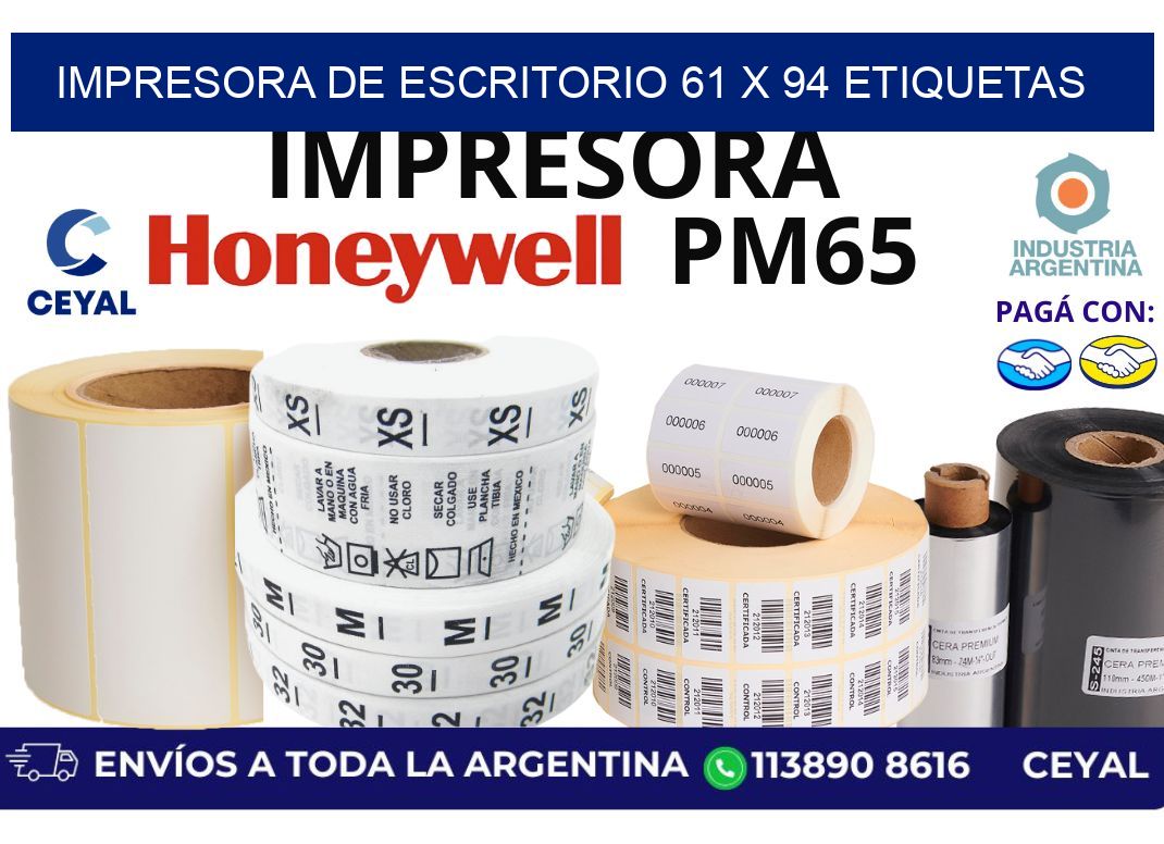impresora de escritorio 61 x 94 etiquetas