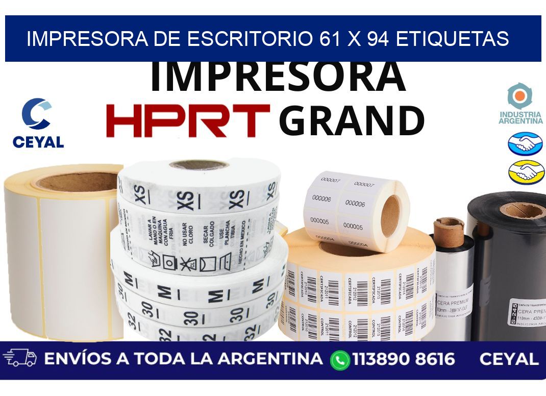 impresora de escritorio 61 x 94 etiquetas