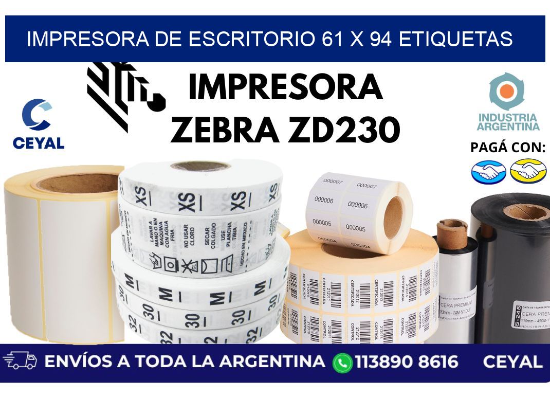 impresora de escritorio 61 x 94 etiquetas