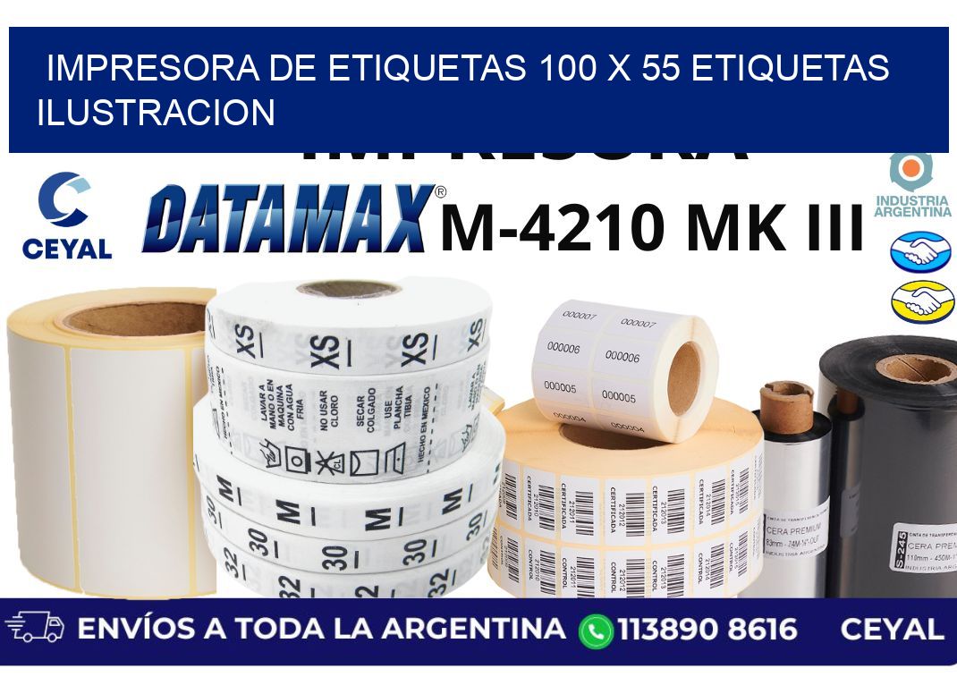 impresora de etiquetas 100 x 55 etiquetas ilustracion